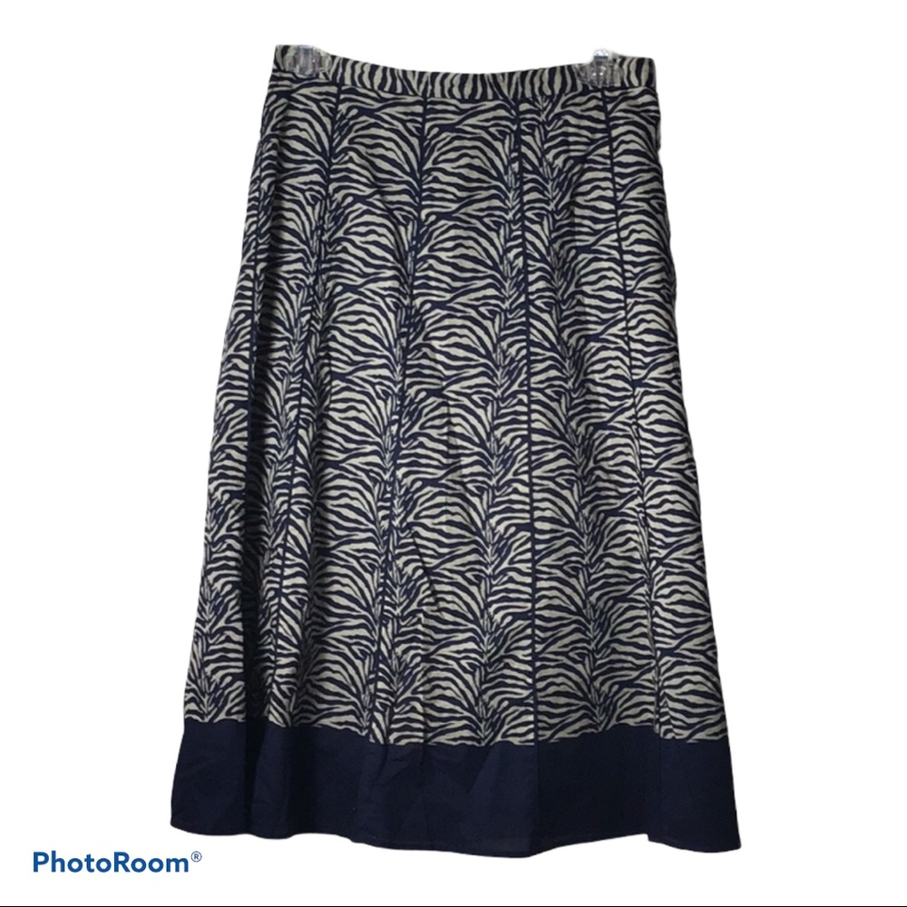 Coldwater‎ Creek Navy/Khaki Batik Skirt